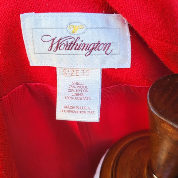 Vintage Red Wool Blend Worthington Blazer - Picture 5 of 5